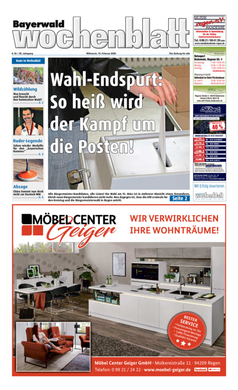 Bayerwald Wochenblatt vom Mittwoch, 19.02.2020