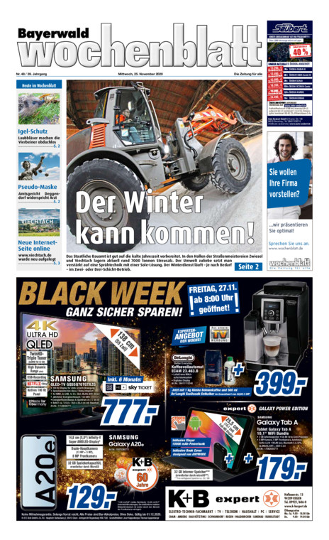 Bayerwald Wochenblatt vom Mittwoch, 25.11.2020