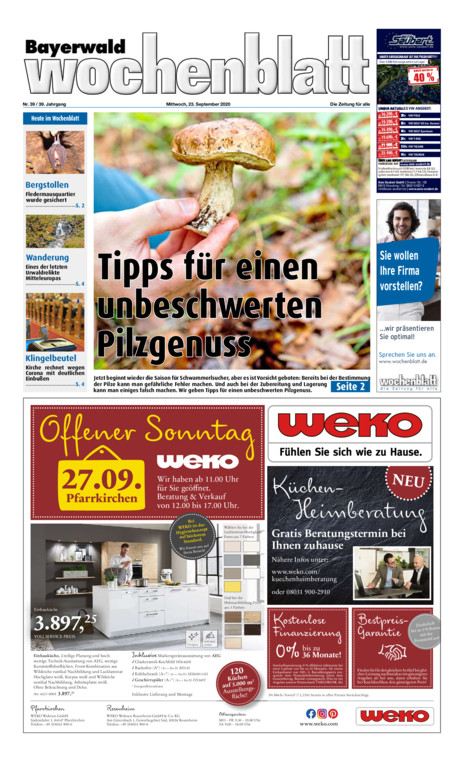 Bayerwald Wochenblatt vom Mittwoch, 23.09.2020