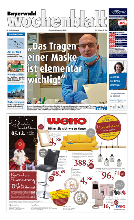 Bayerwald Wochenblatt vom Mittwoch, 02.12.2020