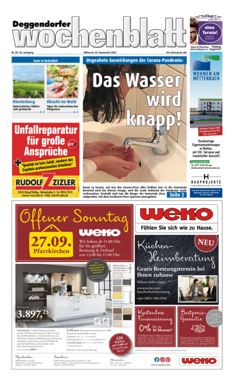 Deggendorfer Wochenblatt vom Mittwoch, 23.09.2020