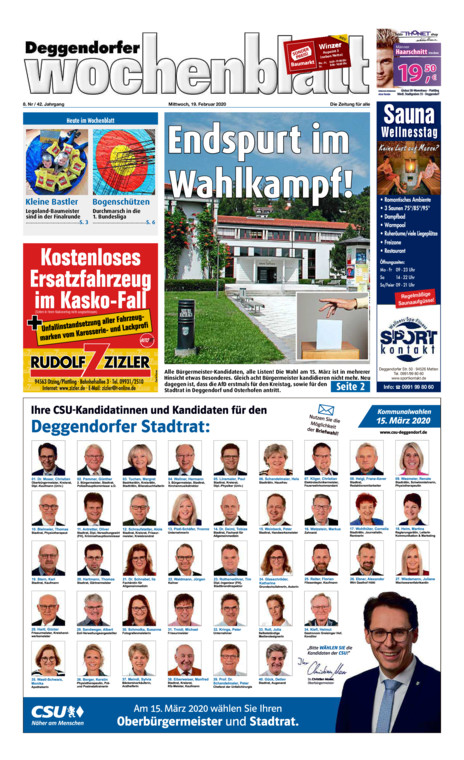 Deggendorfer Wochenblatt vom Mittwoch, 19.02.2020