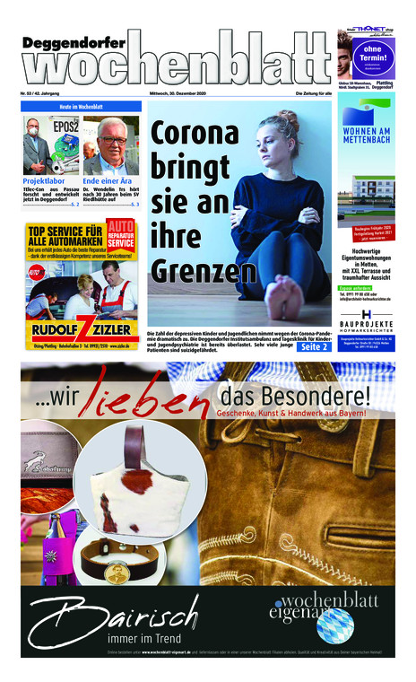 Deggendorfer Wochenblatt vom Mittwoch, 30.12.2020