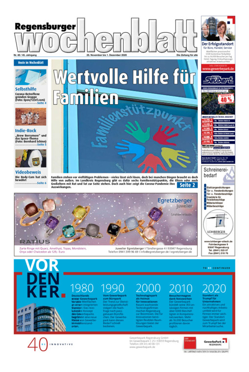 Regensburger Wochenblatt vom Mittwoch, 25.11.2020