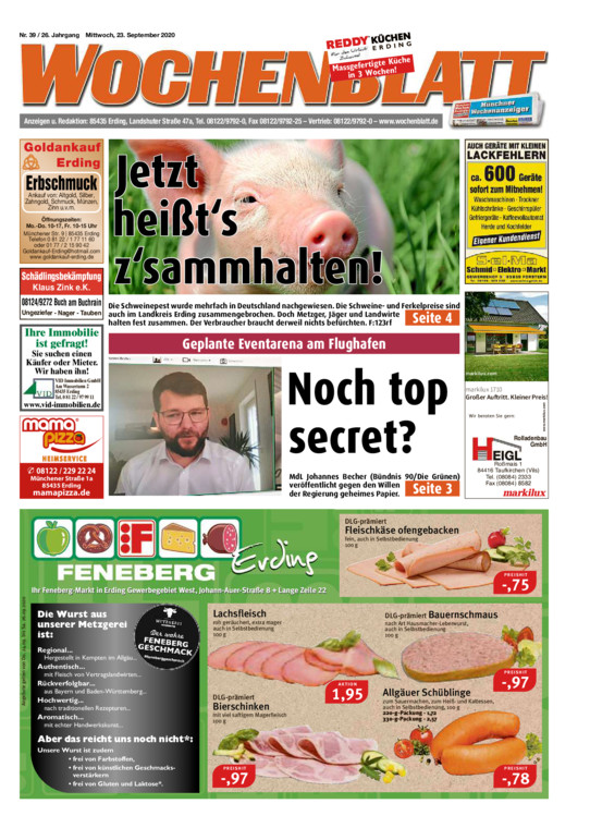 Wochenblatt Erding vom Mittwoch, 23.09.2020