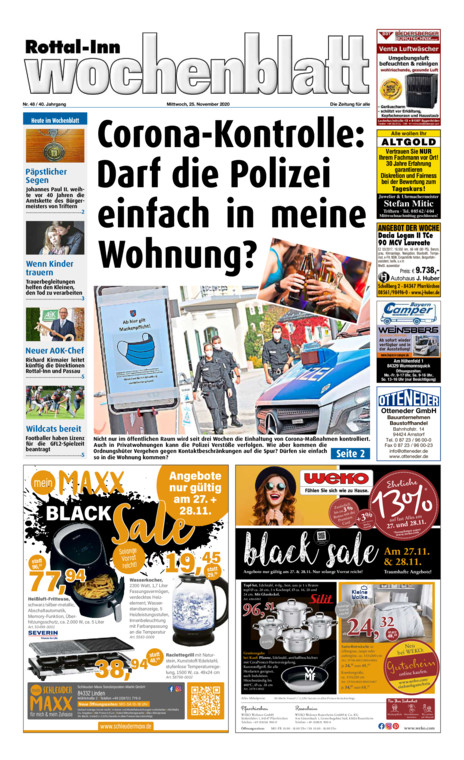 Rottal-Inn Wochenblatt vom Mittwoch, 25.11.2020