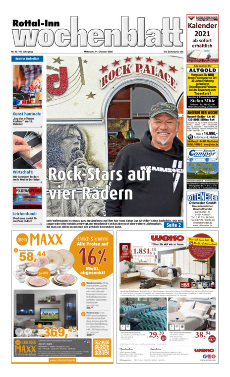Rottal-Inn Wochenblatt vom Mittwoch, 14.10.2020