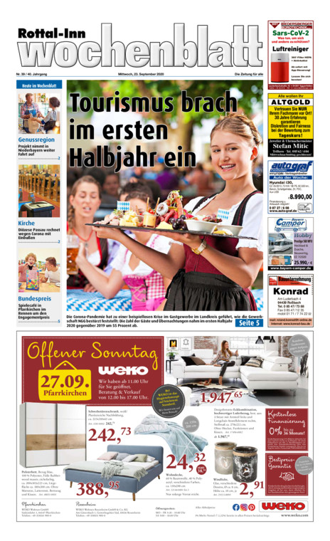 Rottal-Inn Wochenblatt vom Mittwoch, 23.09.2020