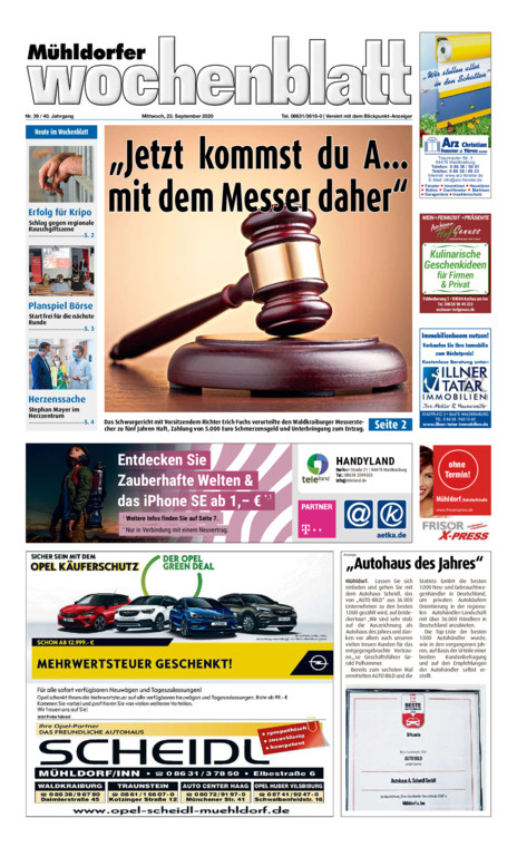 Mühldorfer Wochenblatt vom Mittwoch, 23.09.2020
