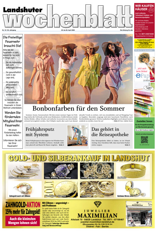 Landshuter Wochenblatt vom Samstag, 20.04.2024