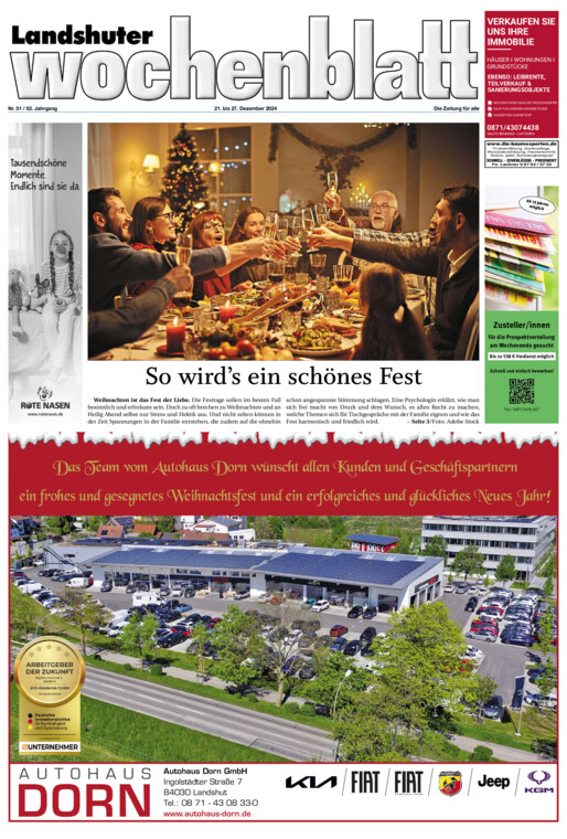 Landshuter Wochenblatt vom Samstag, 21.12.2024