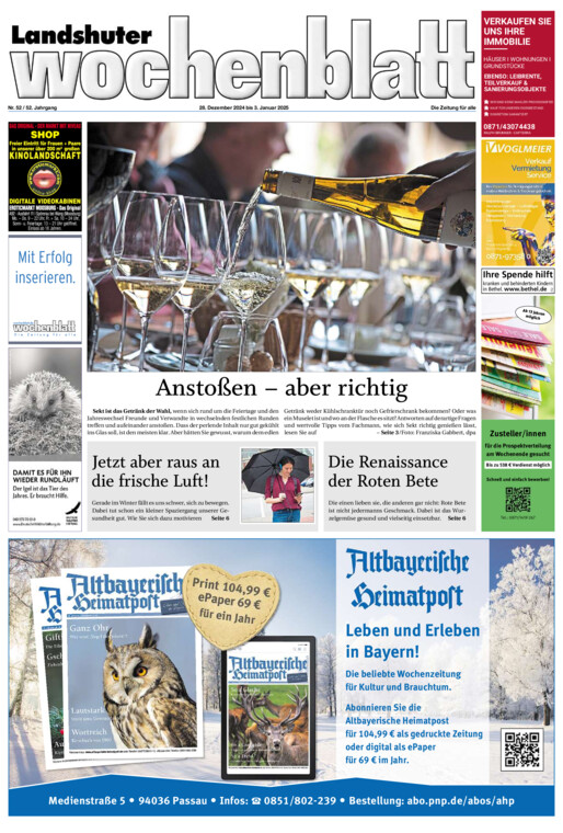 Landshuter Wochenblatt vom Samstag, 28.12.2024