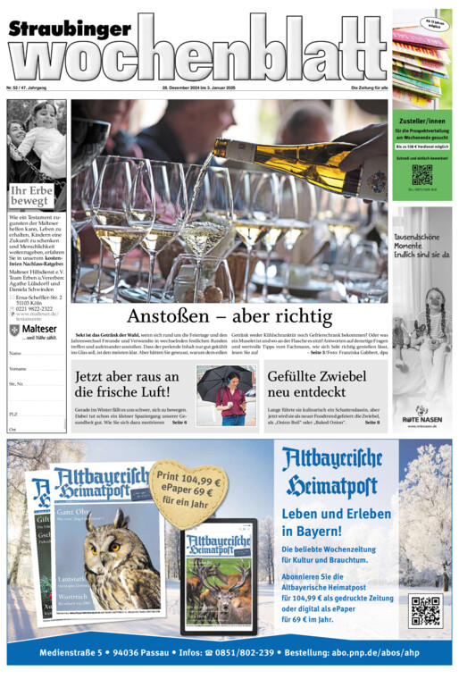 Straubinger Wochenblatt vom Samstag, 28.12.2024