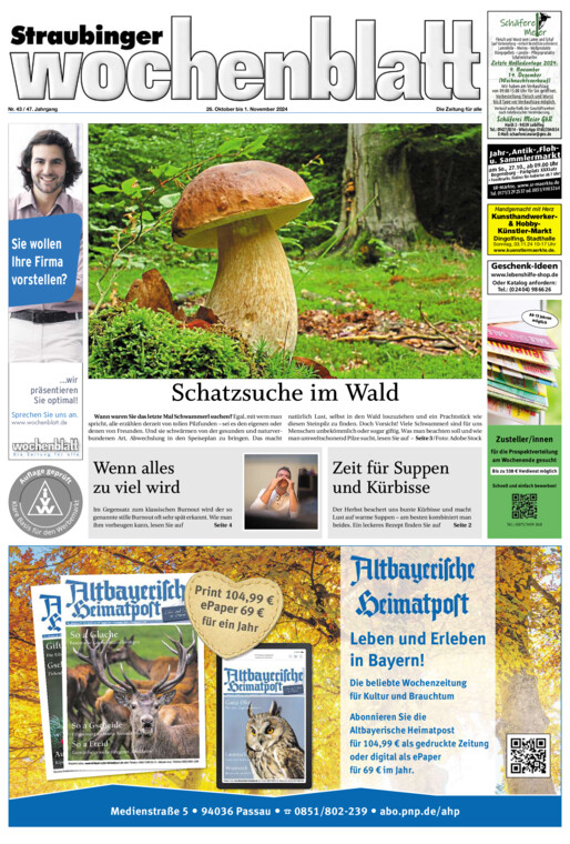 Straubinger Wochenblatt vom Samstag, 26.10.2024