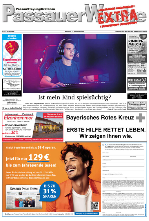 Passauer Woche EXTRA vom Mittwoch, 11.09.2024