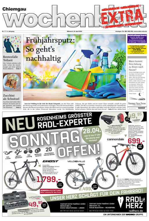 Chiemgau Wochenblatt EXTRA vom Mittwoch, 24.04.2024