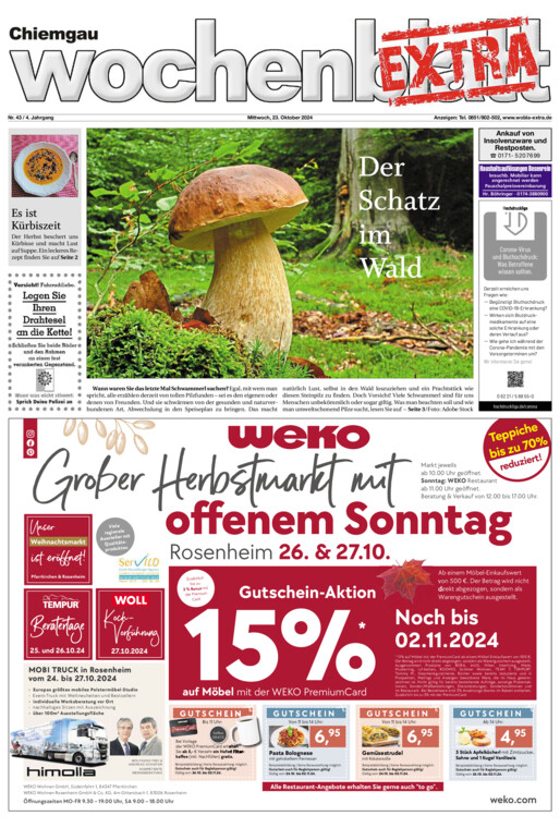 Chiemgau Wochenblatt EXTRA vom Mittwoch, 23.10.2024