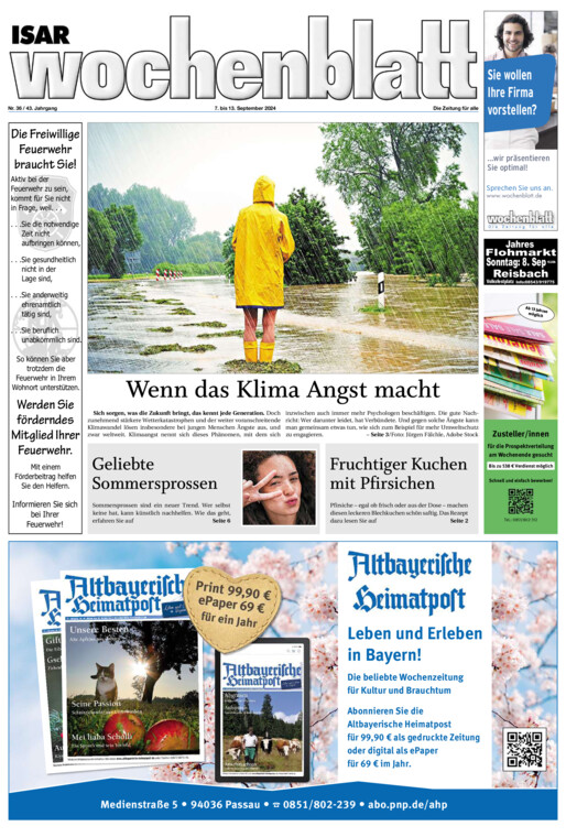 Isar Wochenblatt vom Samstag, 07.09.2024